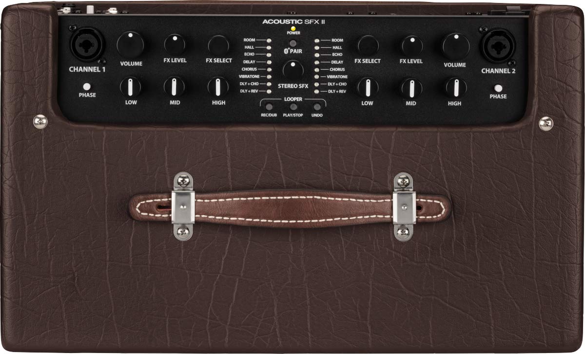 Fender Acoustic SFX II Acoustic Guitar Combo Amplifier Bundle with Instrument Cable, Picks, and Austin Bazaar Instructional DVD